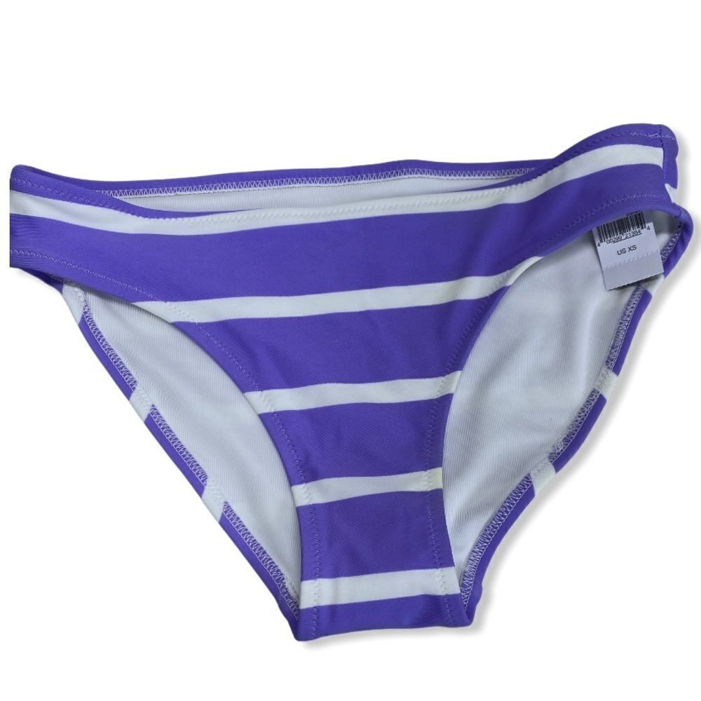 Aerie purple white striped bikini bottom Size XS